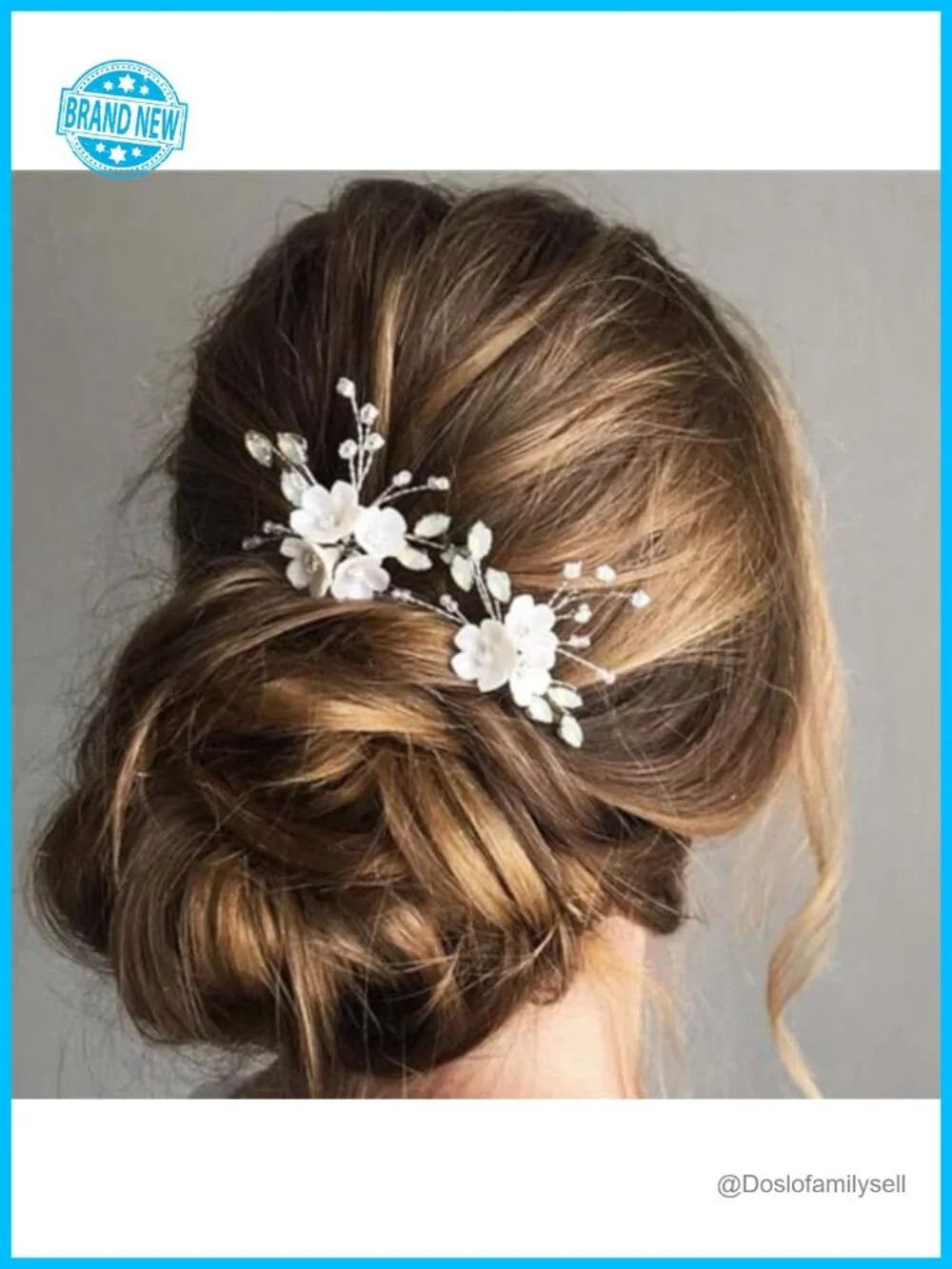 Wedding Bridal Hair Pins with Rhinestones and Pearls - Pack of 2